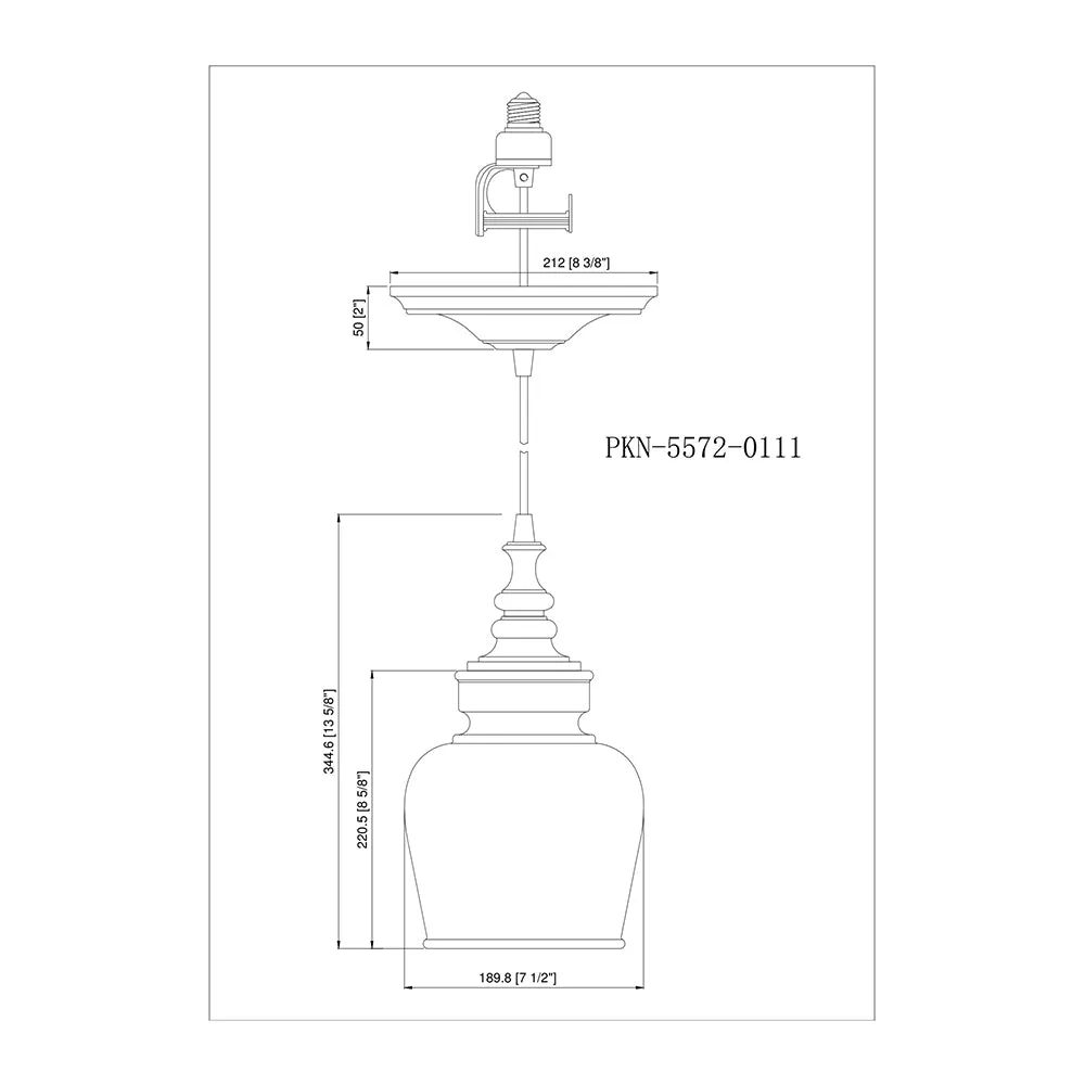 Large Brushed Bronze Mercury Glass Instant Pendant Recessed Can Conversion Kit