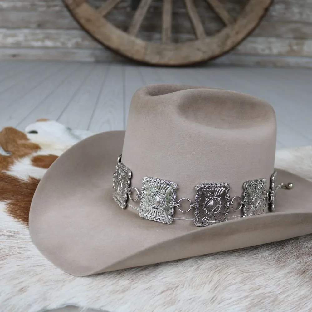 Large Rectangle Concho Hat Band