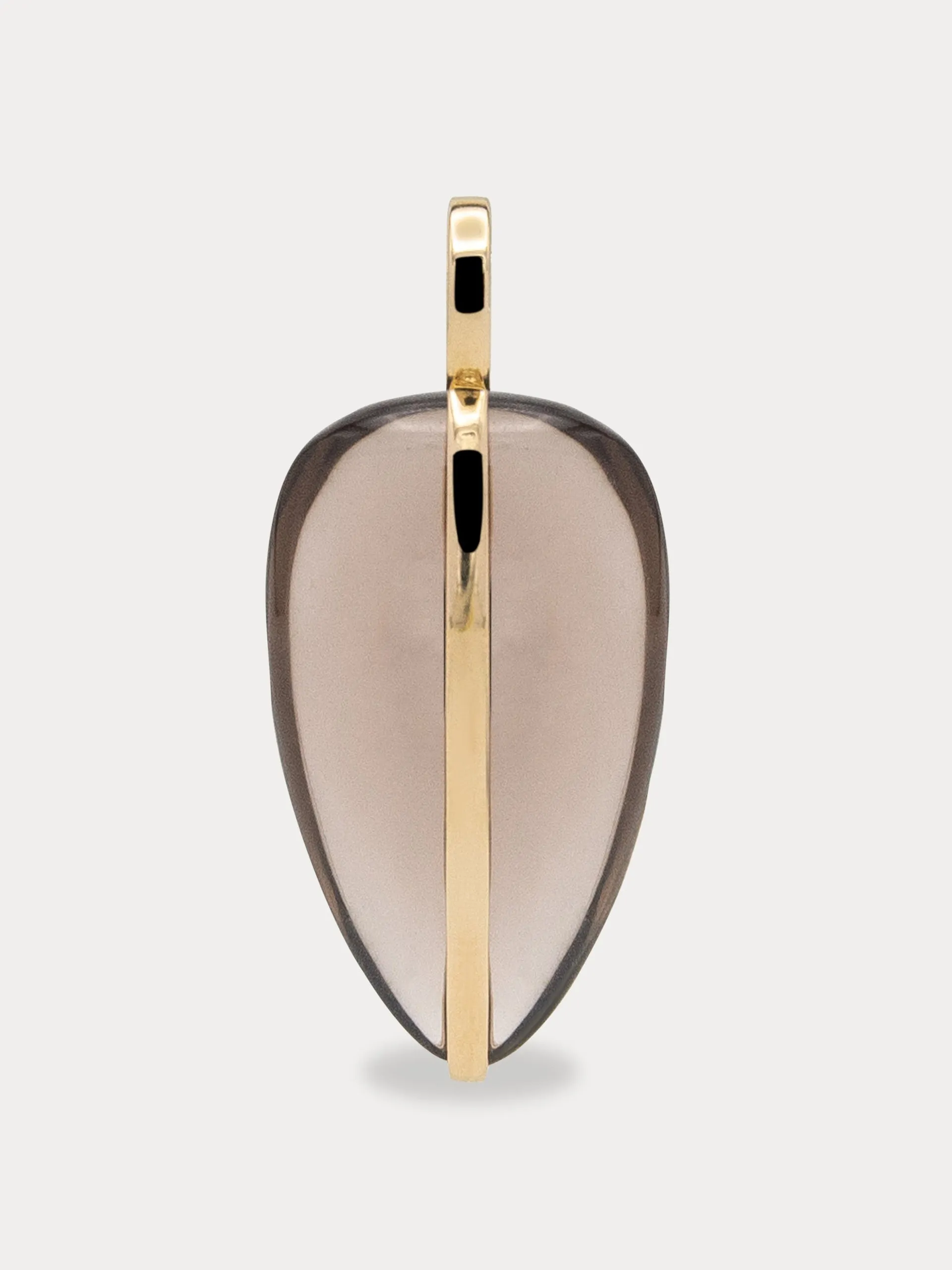 Large smokey quartz pebbles pendant | 14K