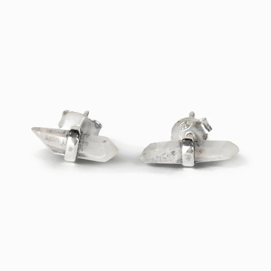 Laser Quartz Stud Earrings