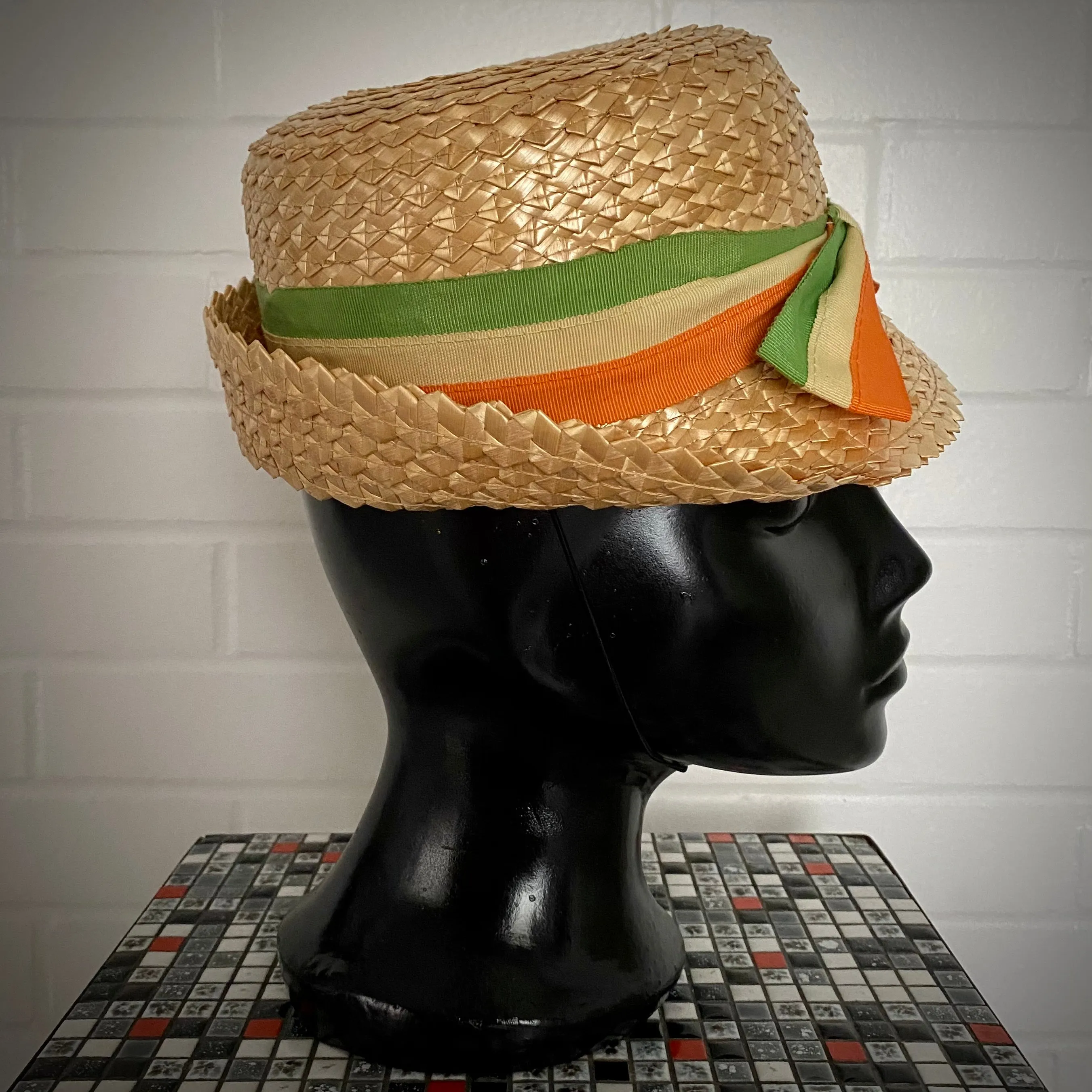 Late 60s/ Early 70's Straw Boater Hat