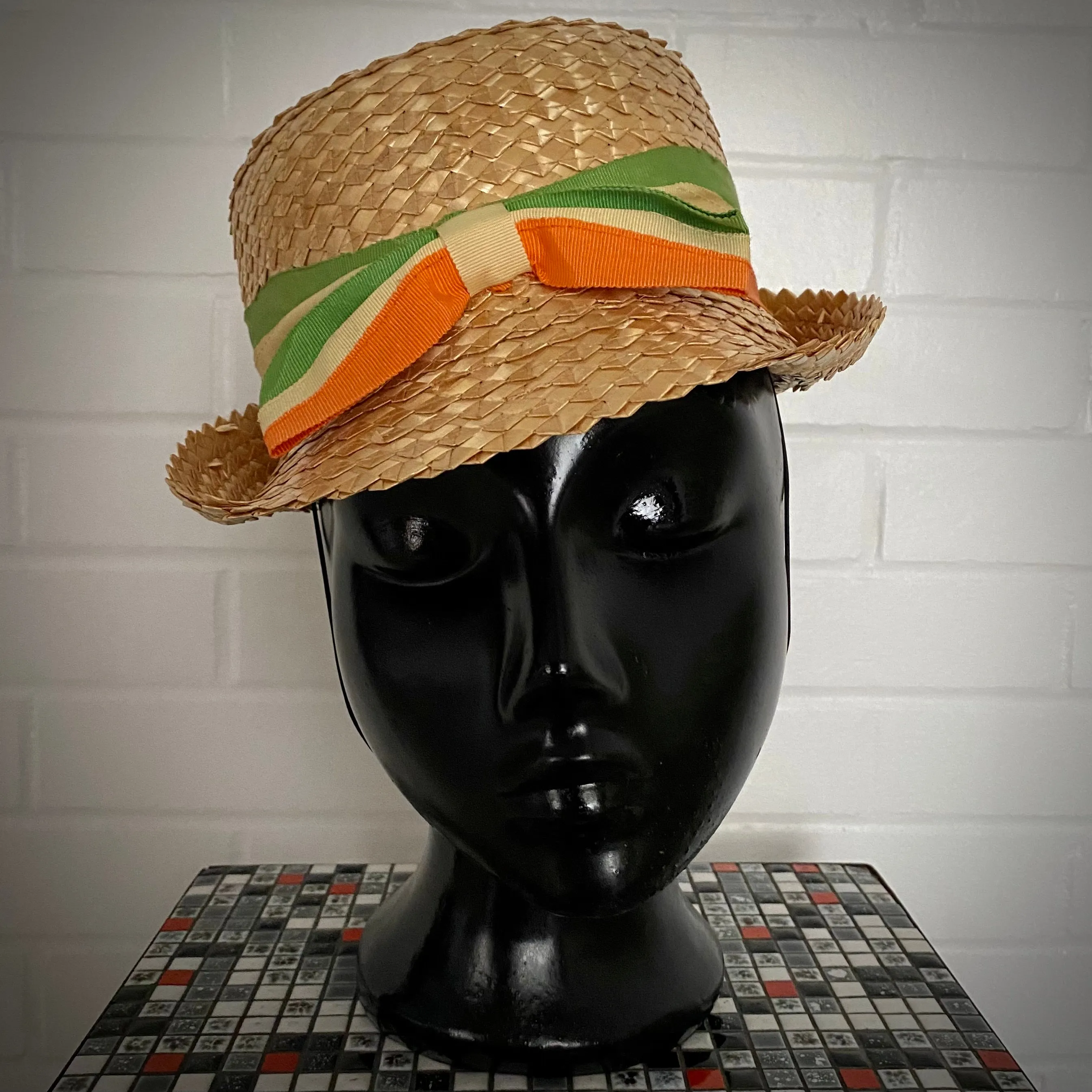 Late 60s/ Early 70's Straw Boater Hat