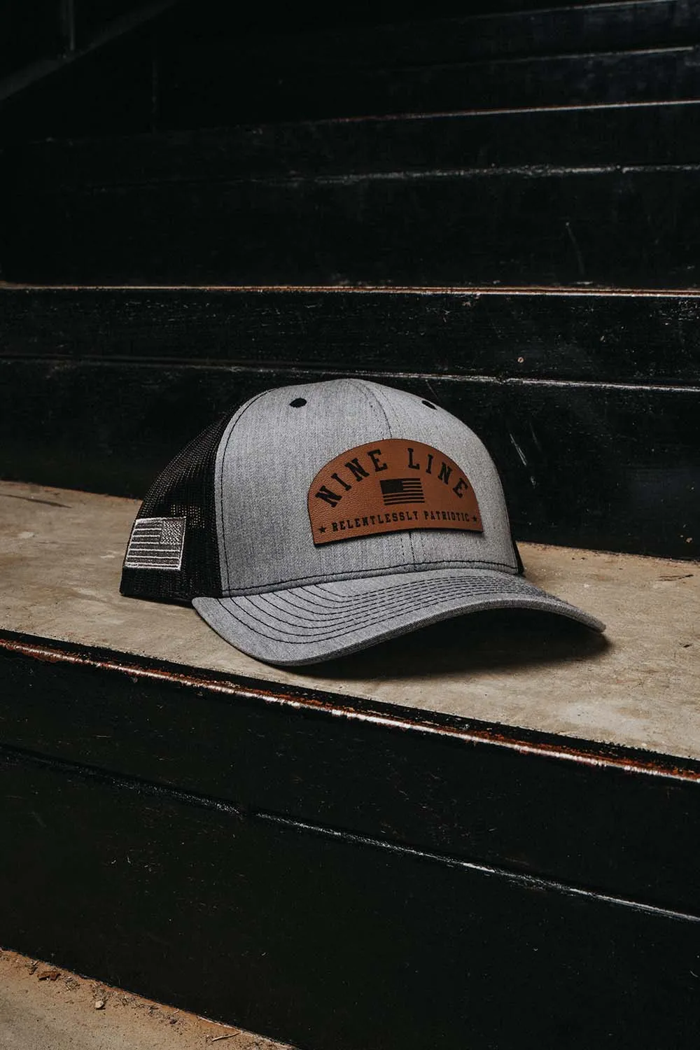 Leather Nine Line Patch Snapback Hat Collection