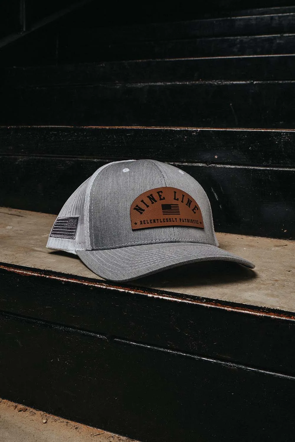 Leather Nine Line Patch Snapback Hat Collection