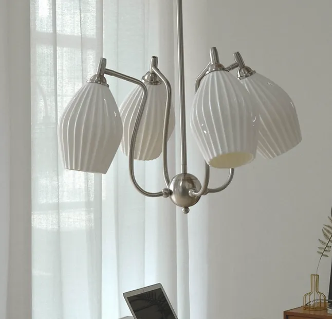 LED French Style Ceramics Retro Pendant Light