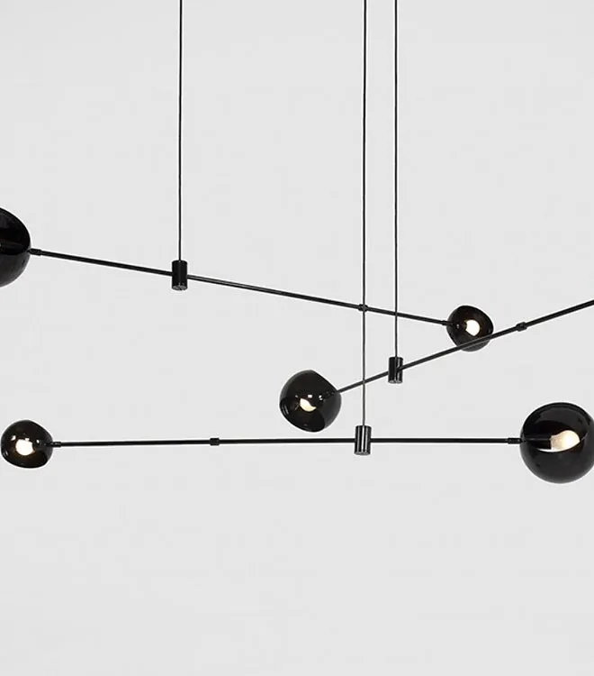 LED Minimalism Linear Black Pendant Light