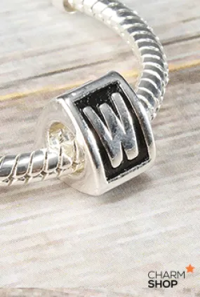 Letter W Block Bead Charm