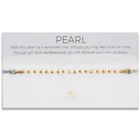 Lily Cord Bracelet, Pearl