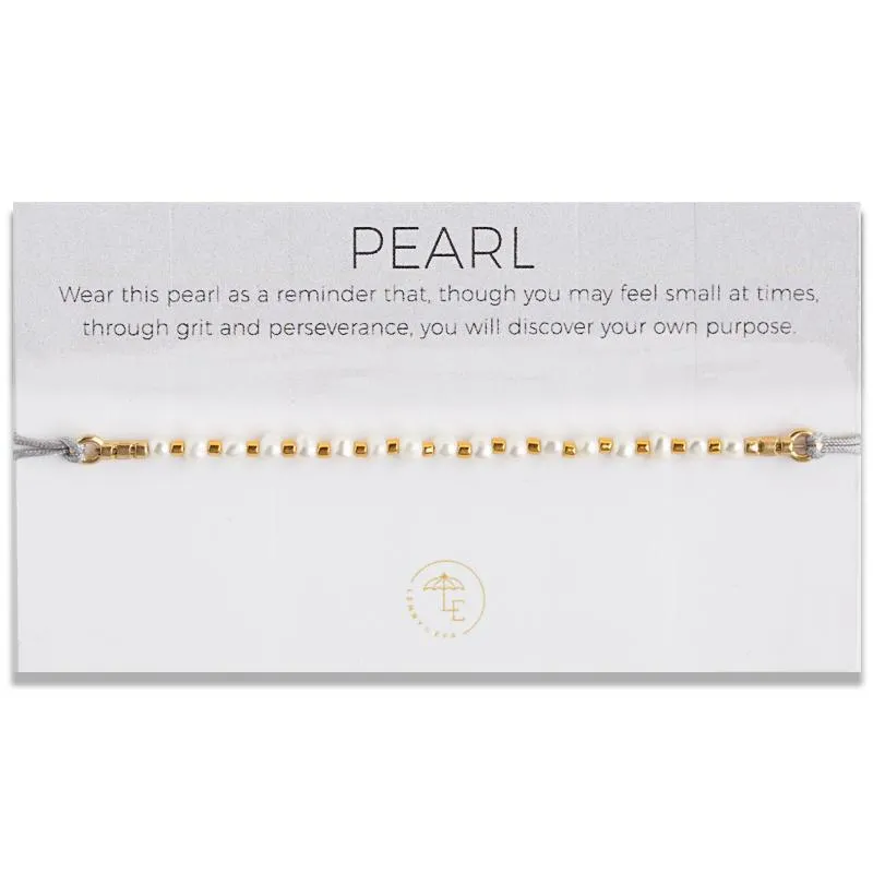 Lily Cord Bracelet, Pearl