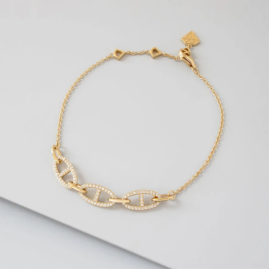 Link Anchor 14K Gold Vermeil Bracelet