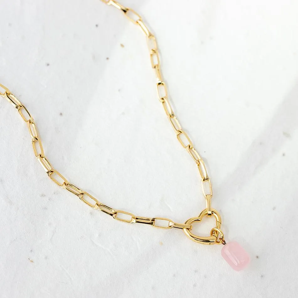 Listen to Your Heart - Rose Quartz Necklace