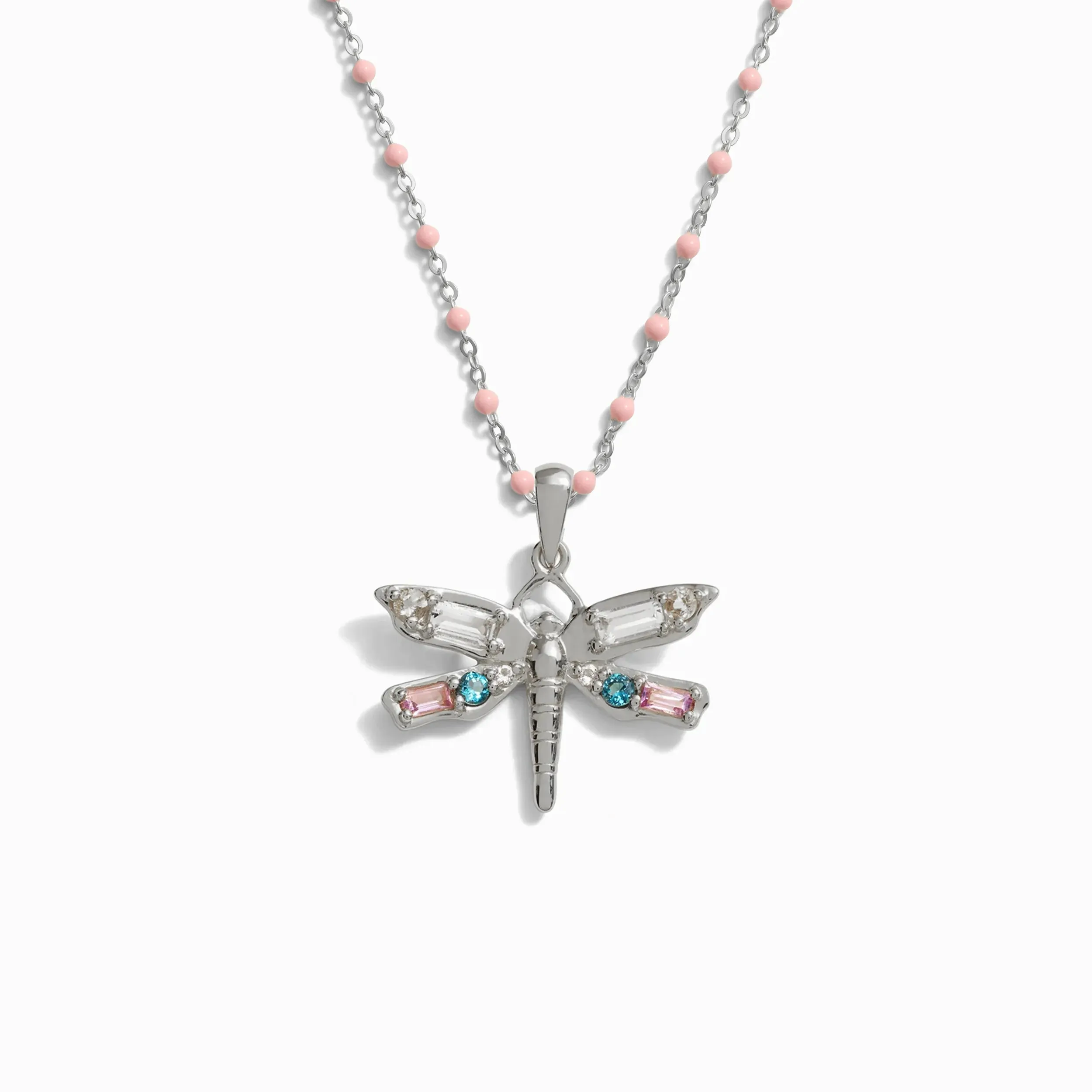 Lucky Dragonfly Blush Enamel Necklace