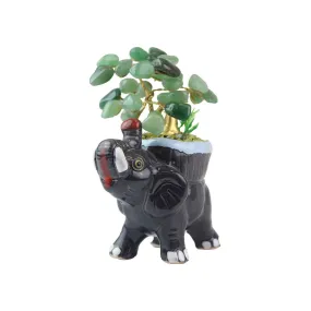 Lucky Elephant Green Quartz Tree