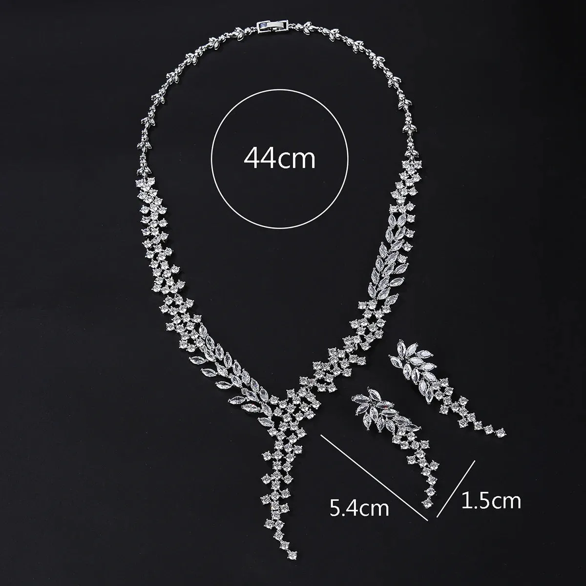 Luxury Bridal Jewelry Set Gorgeous Cubic Zirconia Ladies Party Wedding Necklace And Earrings Set  CN10327