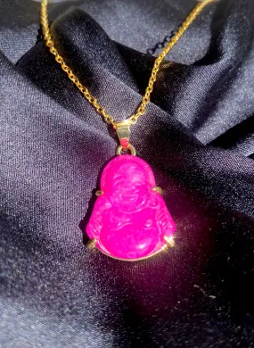 Magenta Baby Buddha Necklace