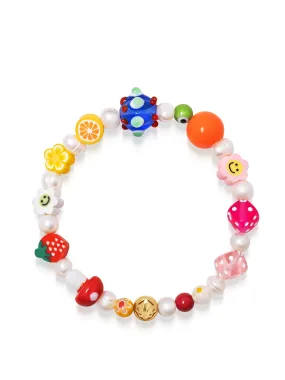 Men's Berry Pearl Bracelet with Assorted Beads