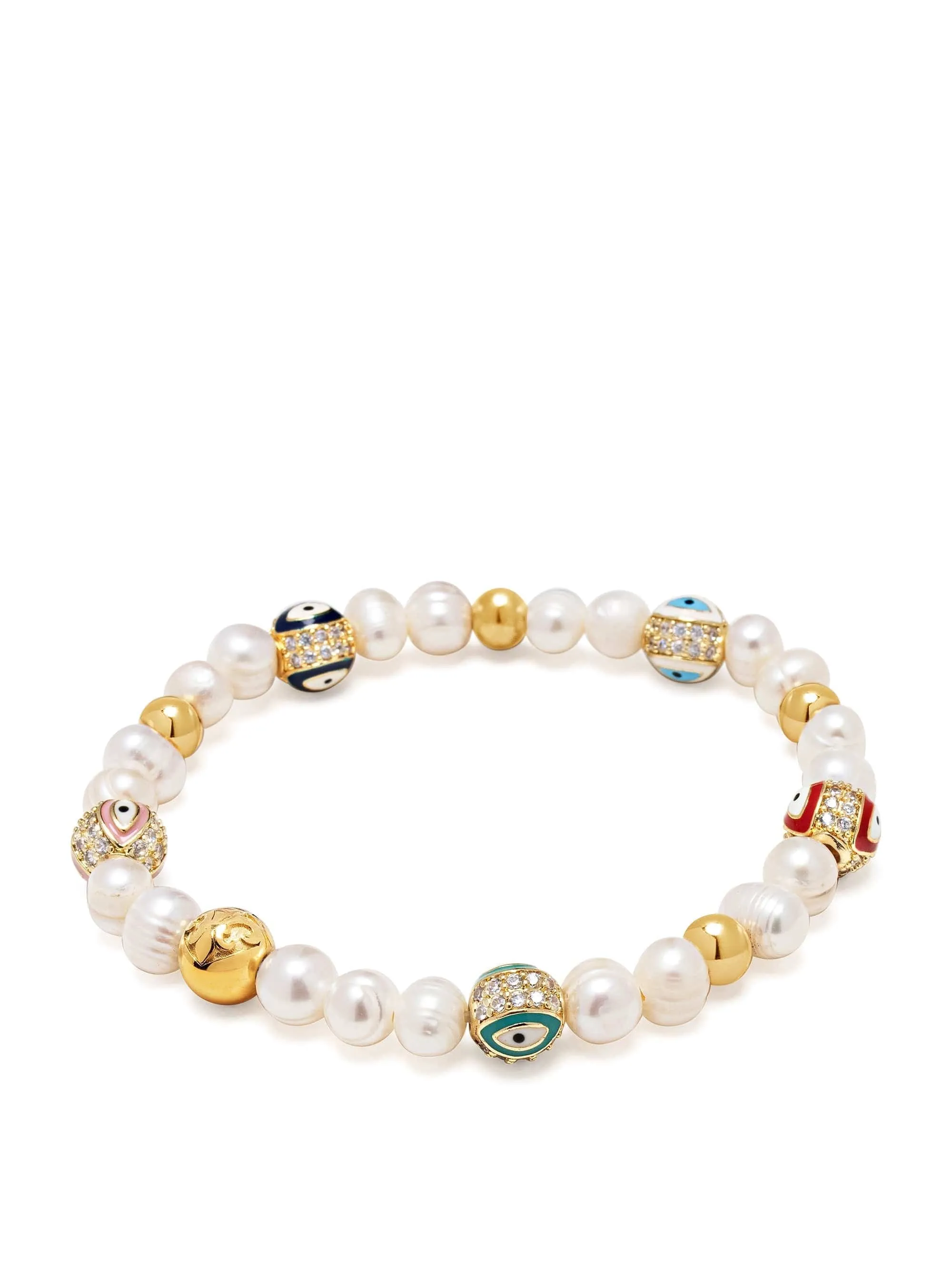 Men's Evil Eye Pearl Bracelet