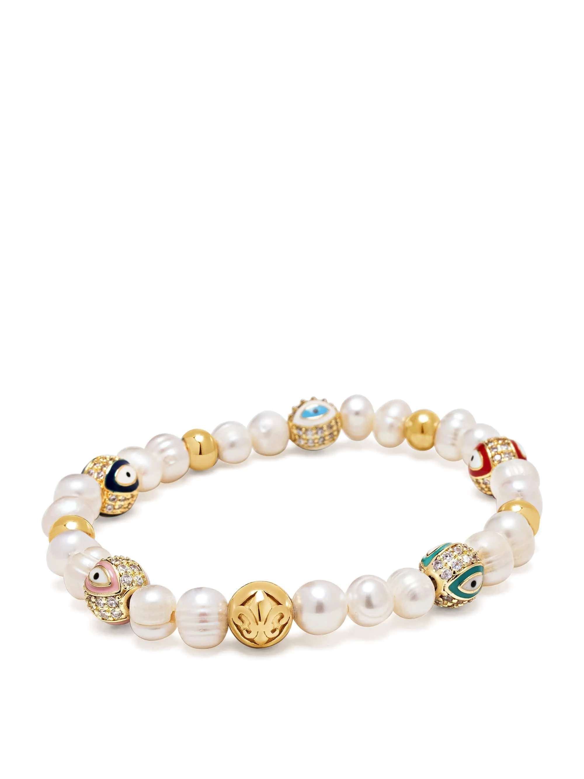 Men's Evil Eye Pearl Bracelet