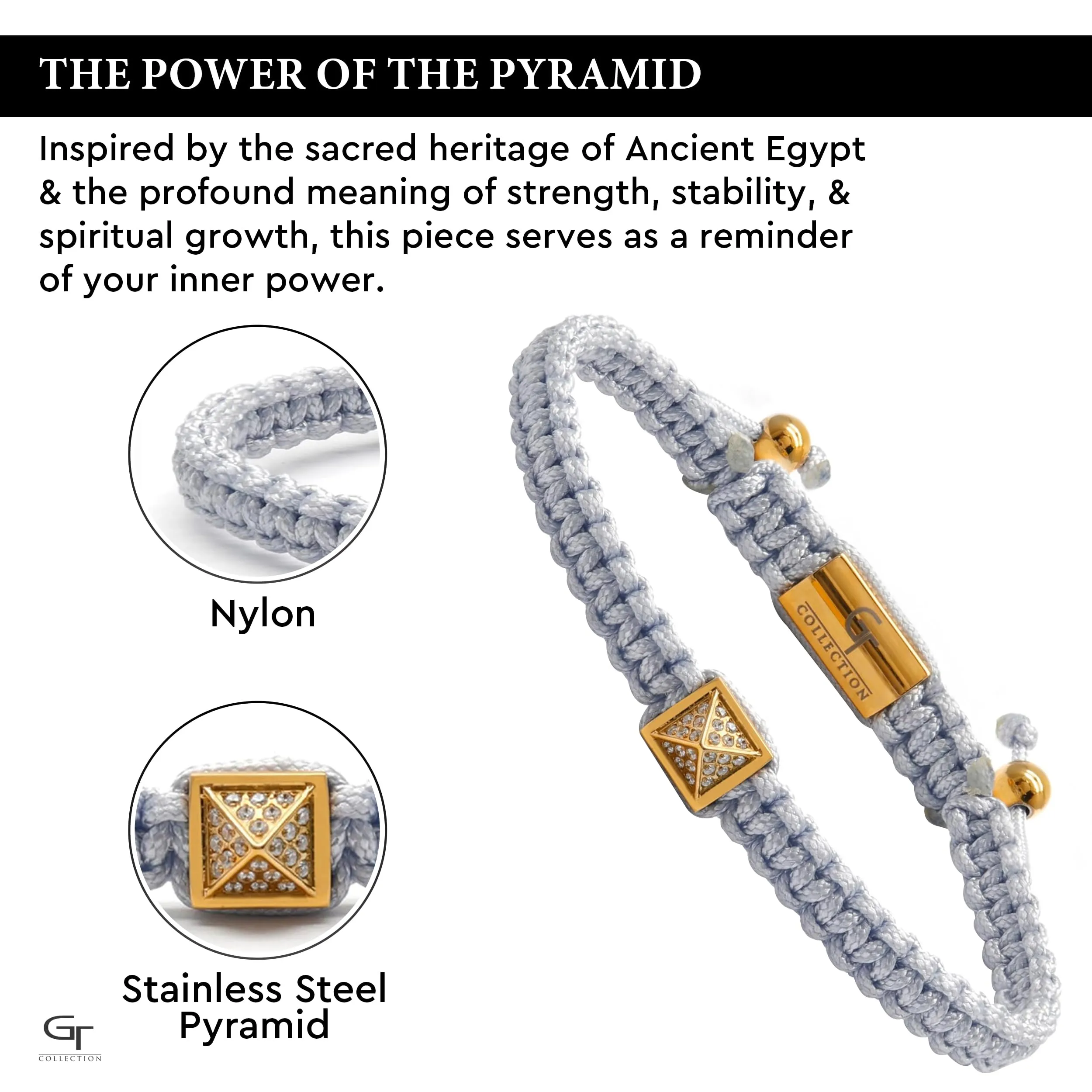 Men's Pyramid Bracelet with Zircon