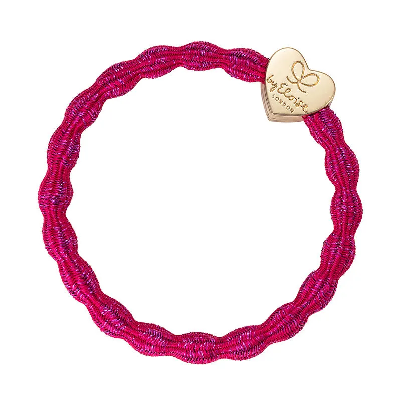 Metallic Fuchsia/Gold Heart Bangle Band