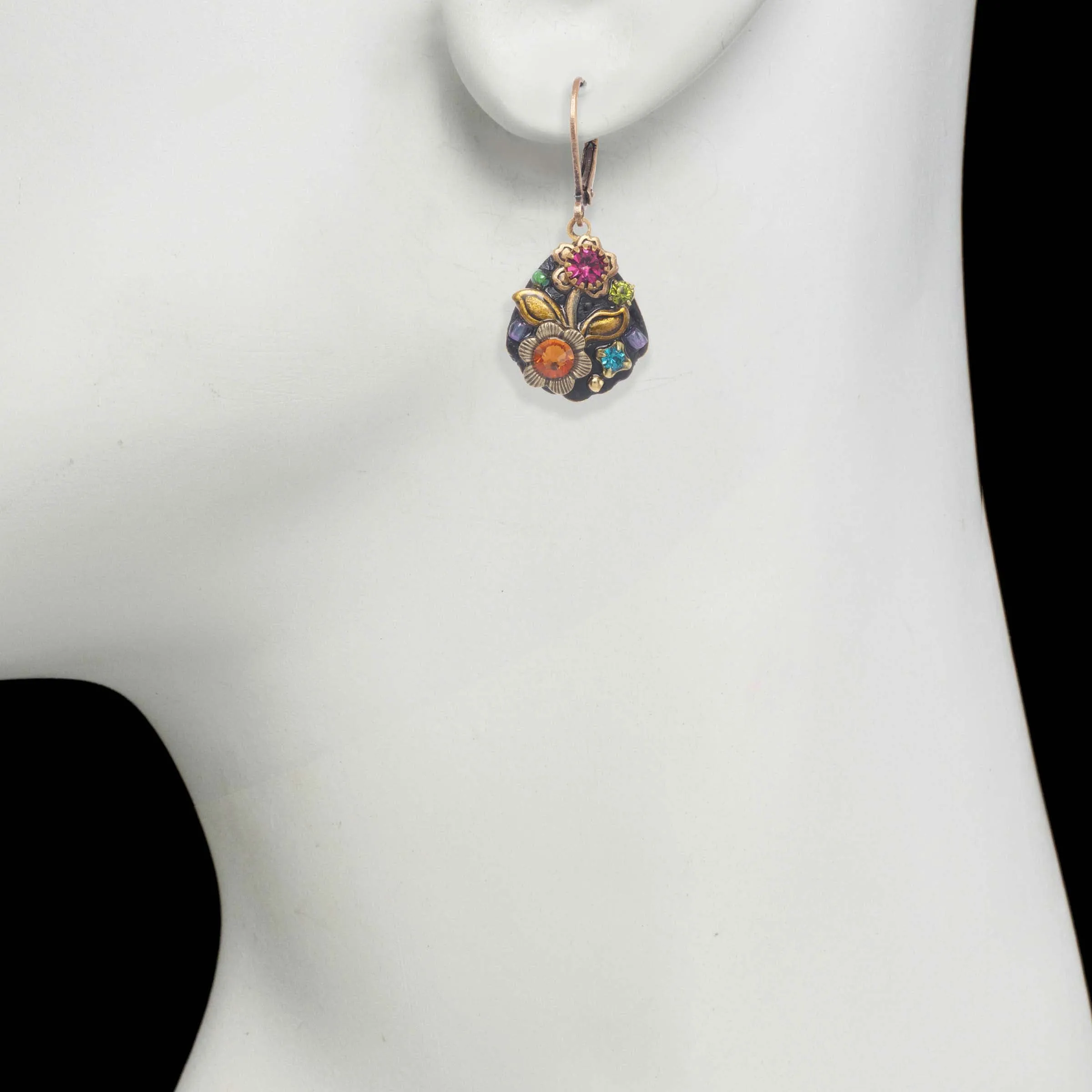 Michal Golan Midnight Garden Floral Teardrop Earrings