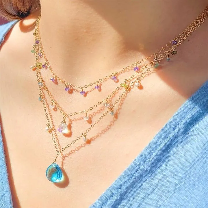 MiniDot Necklace: Ocean Heart