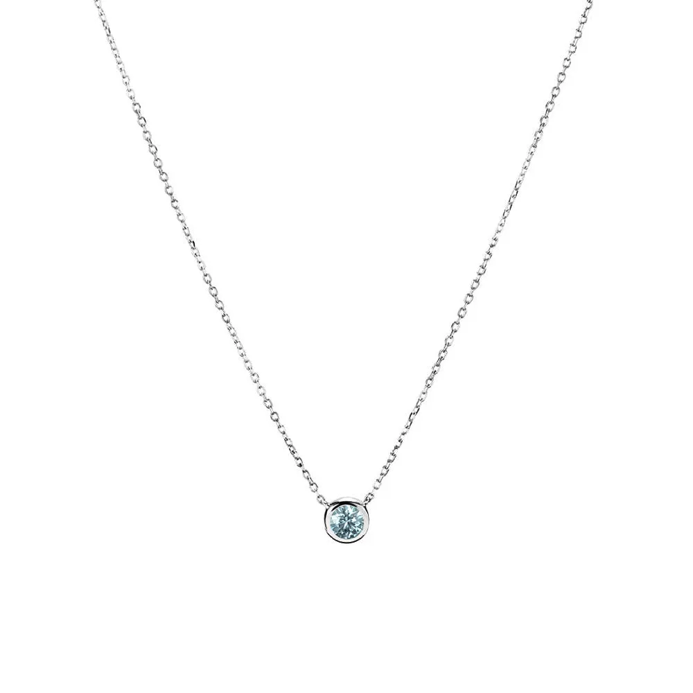 Minimalist Bezel Set 12 Birthstones Necklace