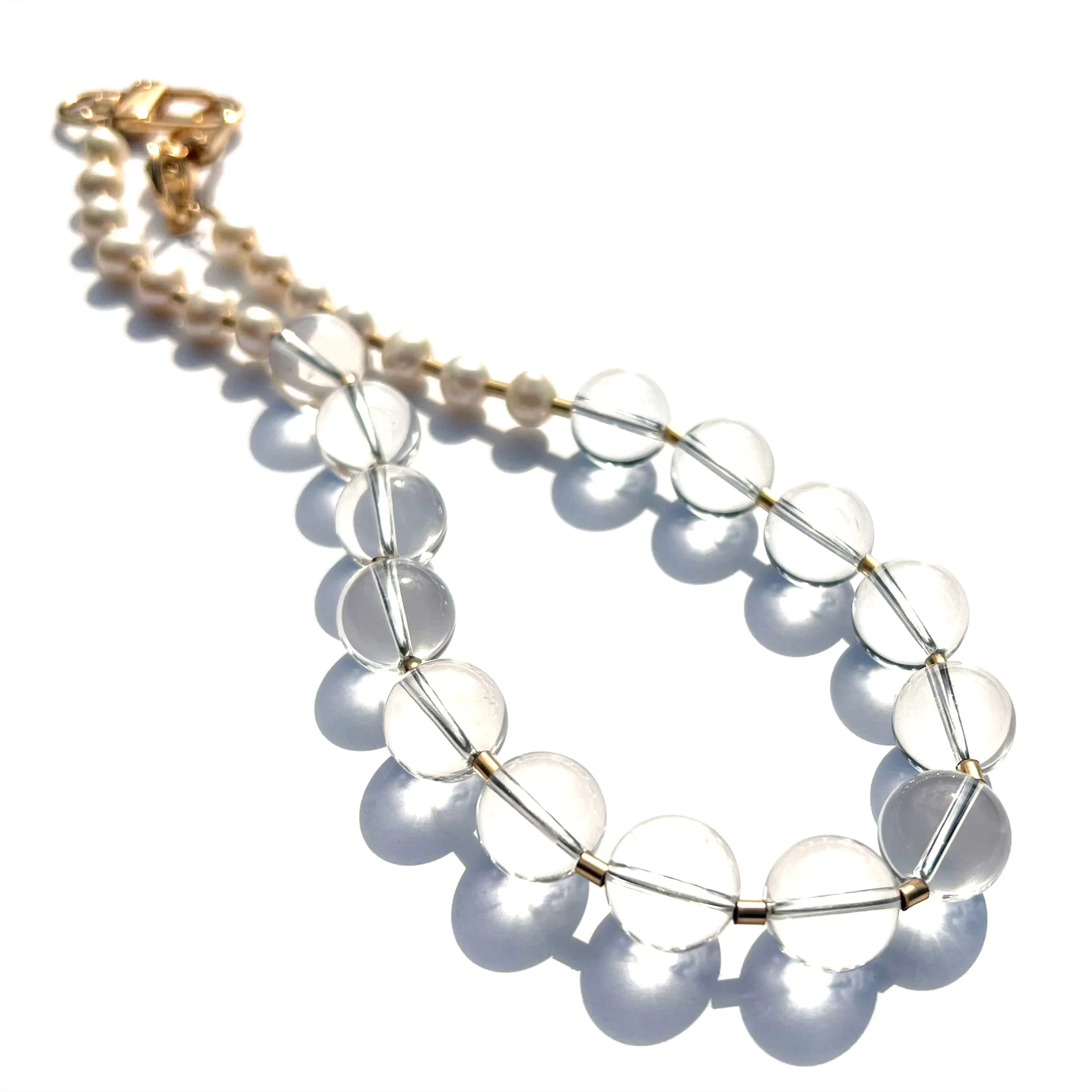 MPR x IMAGINARIUM: Clear Quartz Spheres   Pearl Mix Necklace