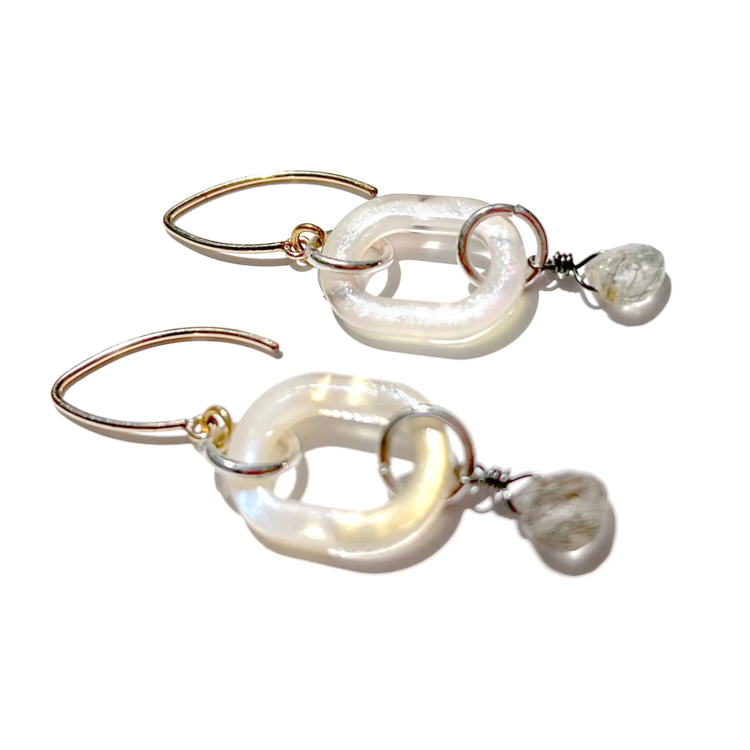 MPR x IMAGINARIUM: Tourmalinated Quartz with Opalescent Chain Earrings