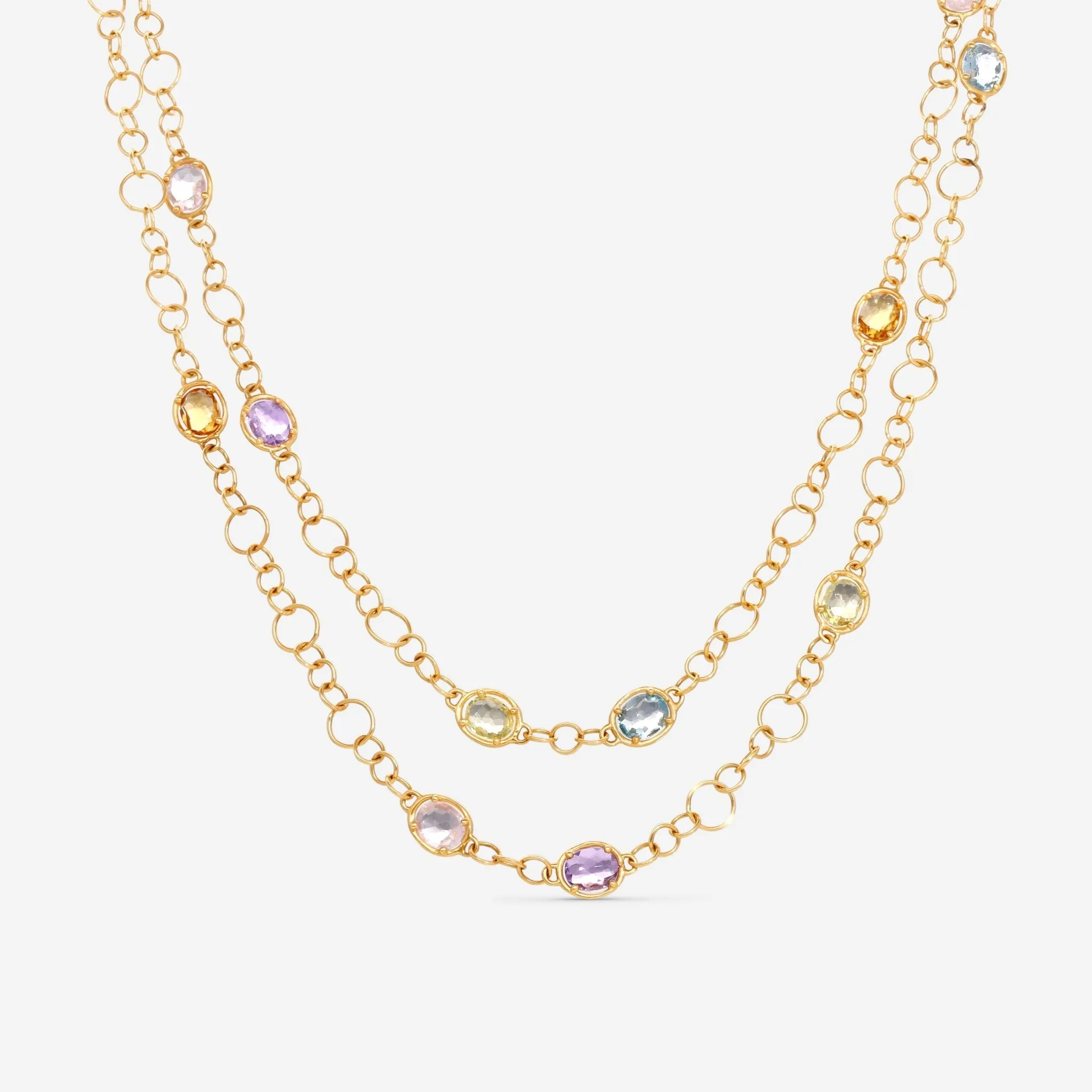 Nanis 18K Yellow Gold Multistone Necklace CN29-565