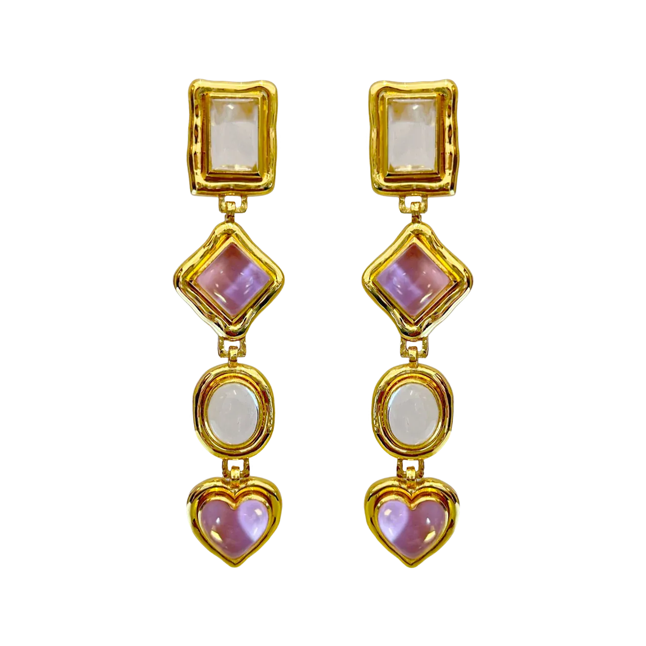 Naomi Earrings - Gold   Pink