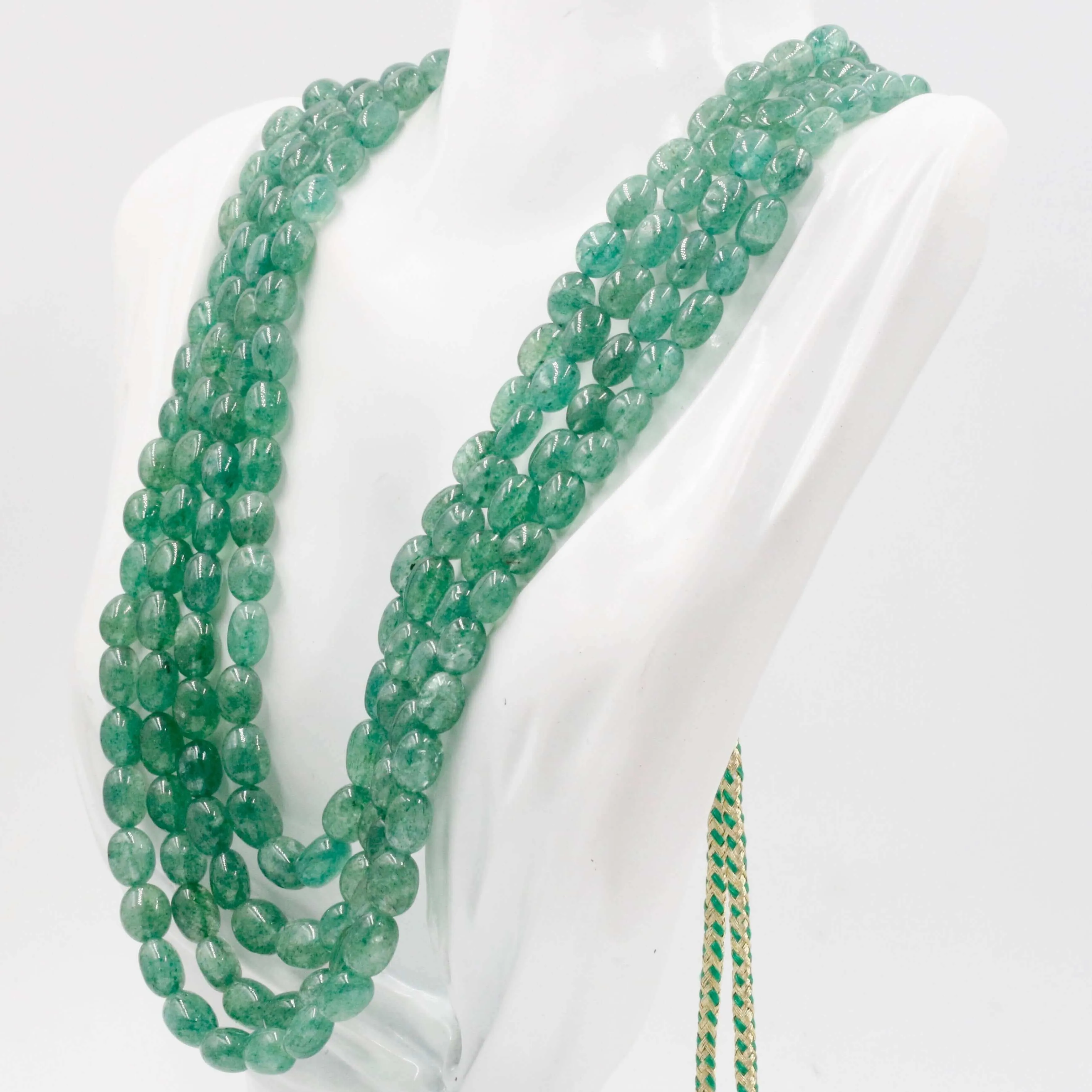 Natural Green Quartz Gemstone Necklace Beaded Quartz Necklace Aventurine Quartz  NecklaceGreen Quartz Indian Necklace Green Quartz Sarafa SKU 6143024