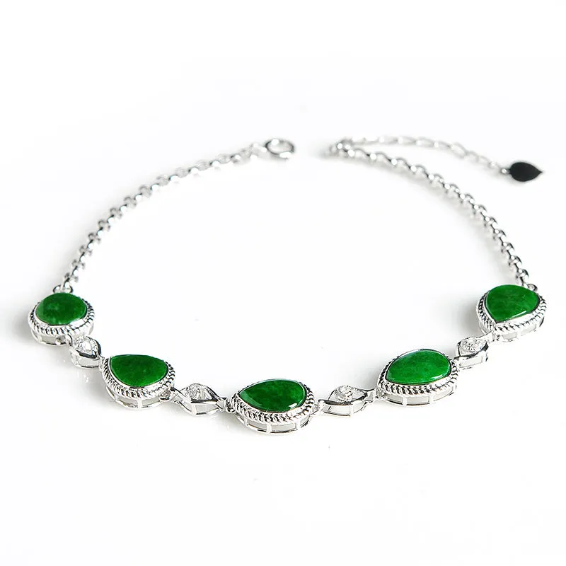 Natural Jade Bracelet Jadeite Gold Bracelet BT14