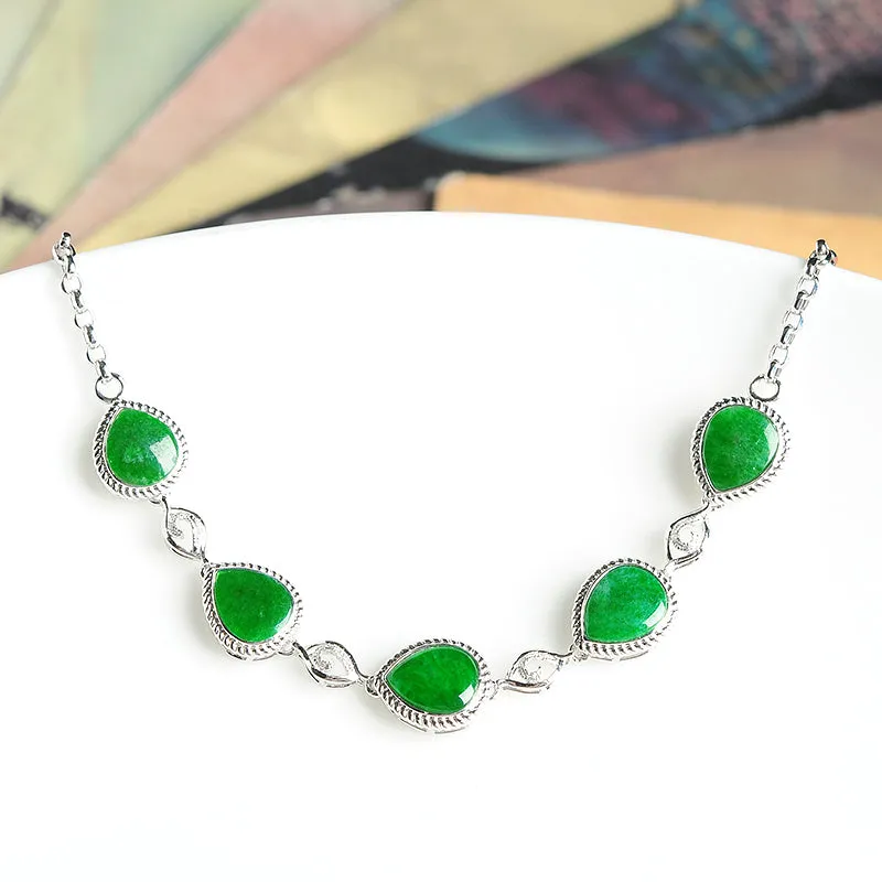 Natural Jade Bracelet Jadeite Gold Bracelet BT14