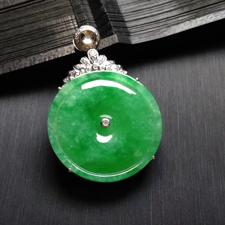 Natural Jade Pendant Jadeite Gold Pendant PT439