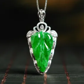 Natural Jade Pendant Jadeite Gold Pendant PT75