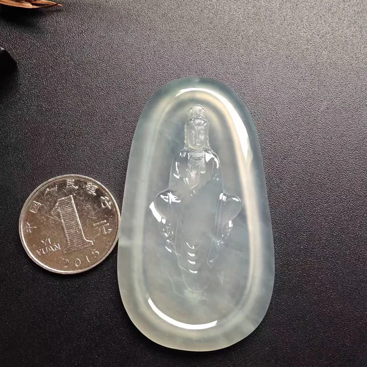 Natural Jade Pendant Jadeite Guan Yin Pendant PT228