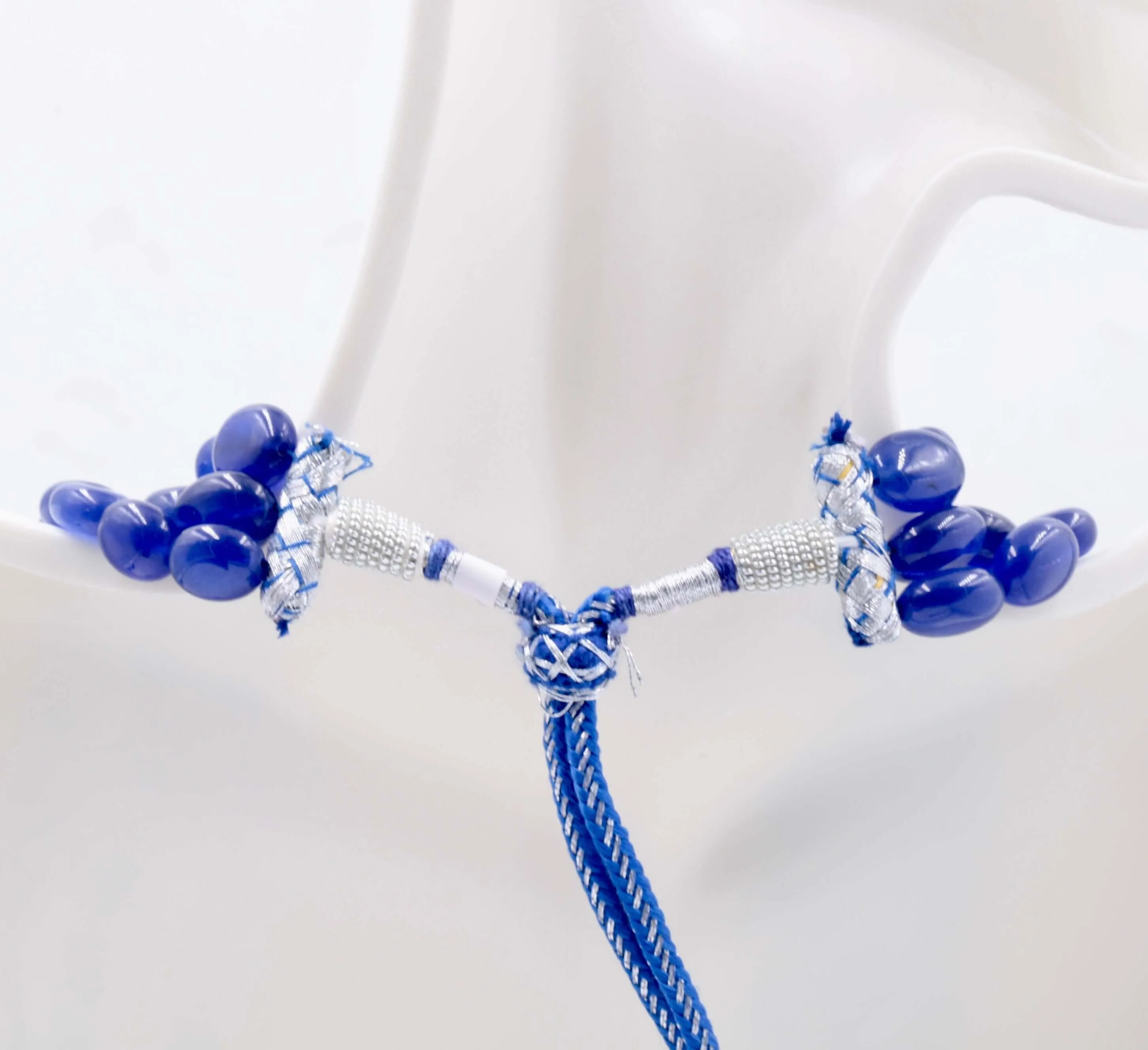 Natural Sapphire Quartz Necklace Blue Quartz Beads Layering Necklace Quartz Necklace Blue Necklace Simple Necklace : 113215,114254