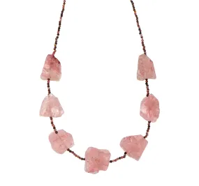 Nava Zahavi Raw Rose Quartz and Agat Necklace