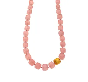 Nava Zahavi Yellow Gold Rose Quartz Necklace