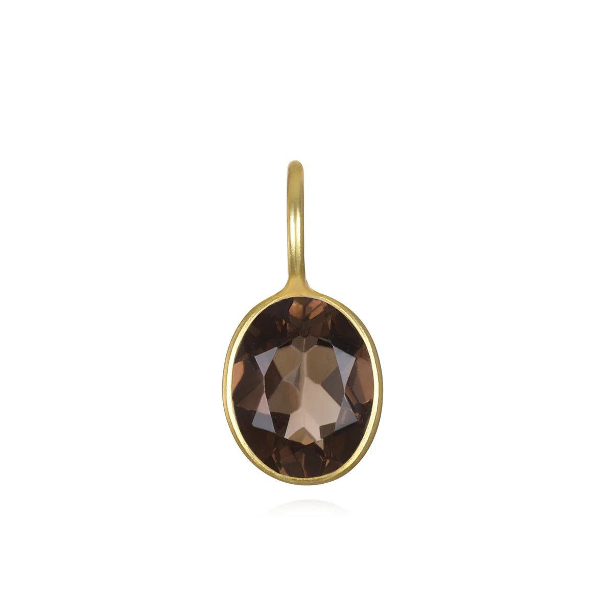 NEW!  Smoky Quartz Oval Charm