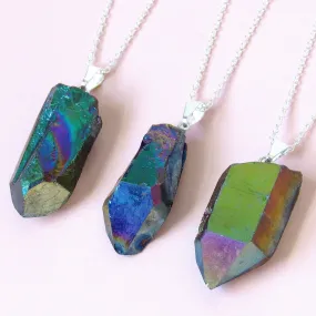 (New!) Titanium Aura Quartz Necklaces