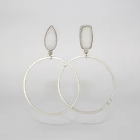 NEW! White Teardrop Druzy Earrings by Rina Young