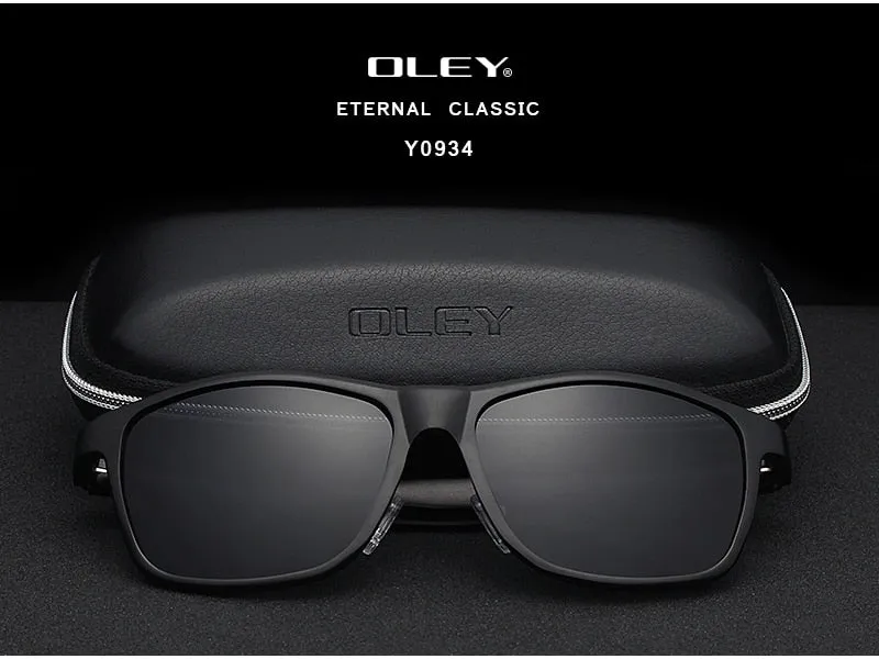 Oley Brand Men's Polarized Sunglasses Business Classic Full Frame Aluminum Magnesium Y0934