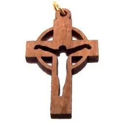 Olive wood Cross Laser Pendant (8cm or 3.15" long )