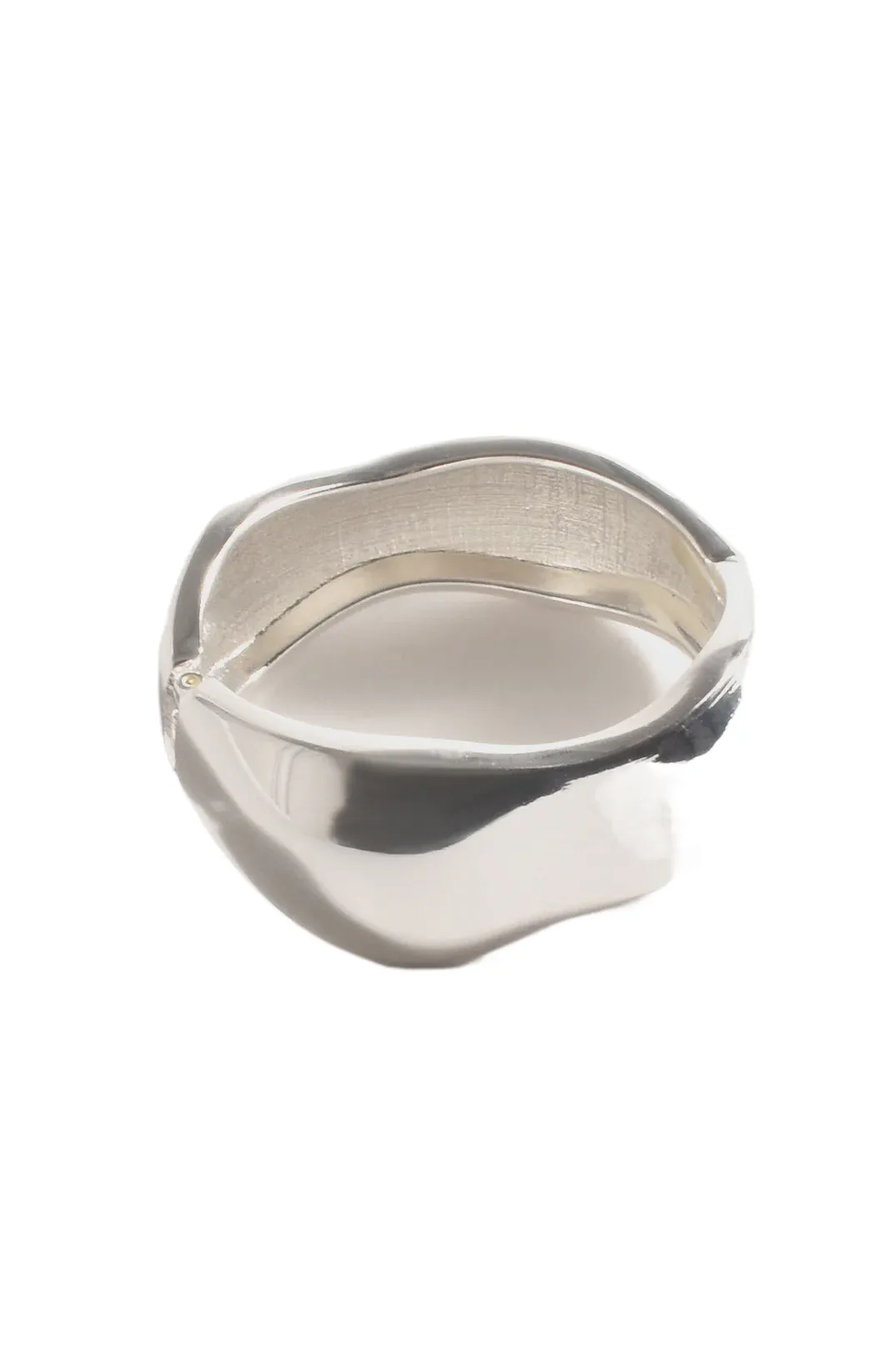 Organic Shape Metal Bangle (Silver)