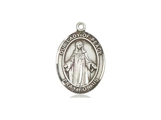 Our Lady Of Peace Silver Pendant And Chain