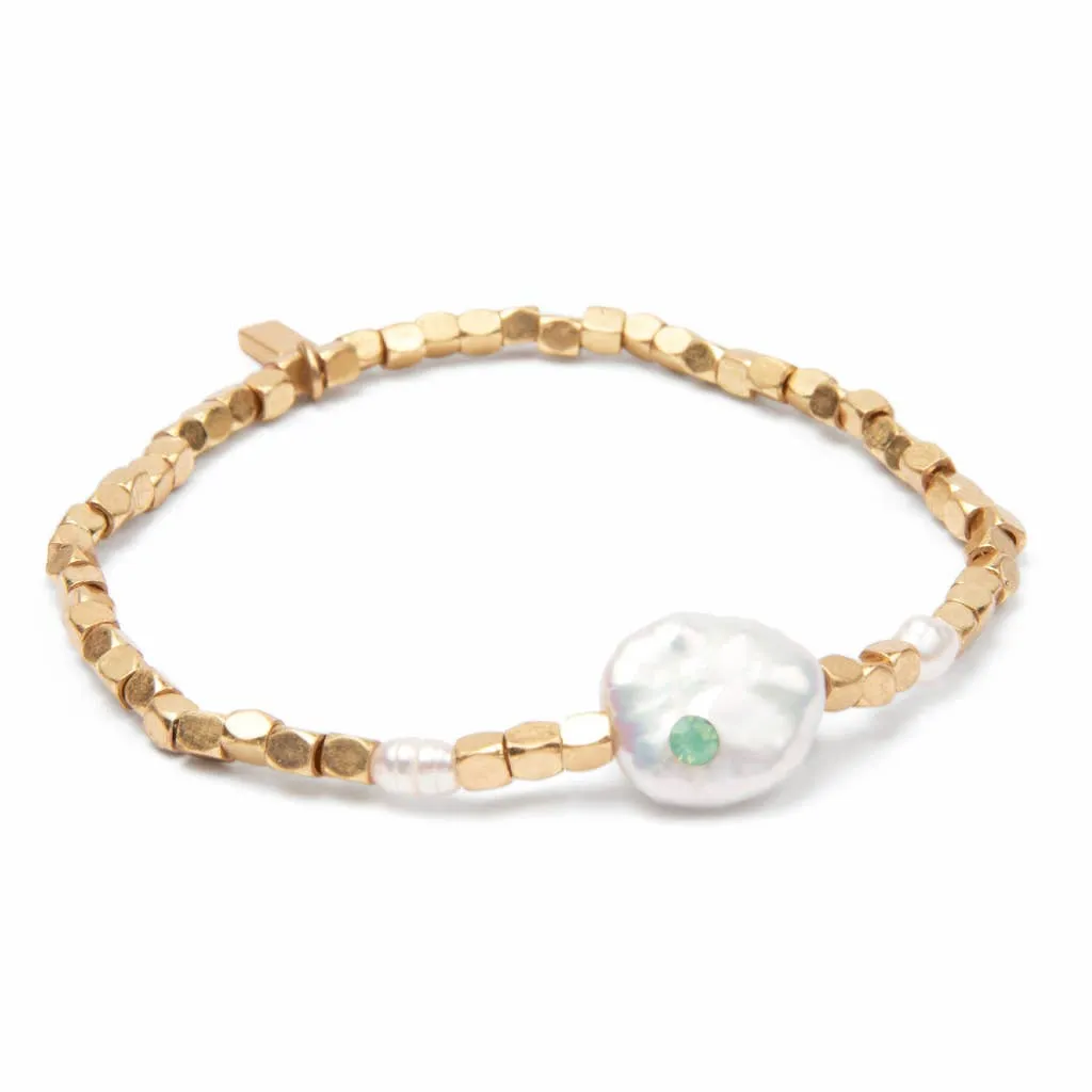 Pearl Affirmation Bracelet - Courage / Gold