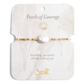 Pearl Affirmation Bracelet - Courage / Gold