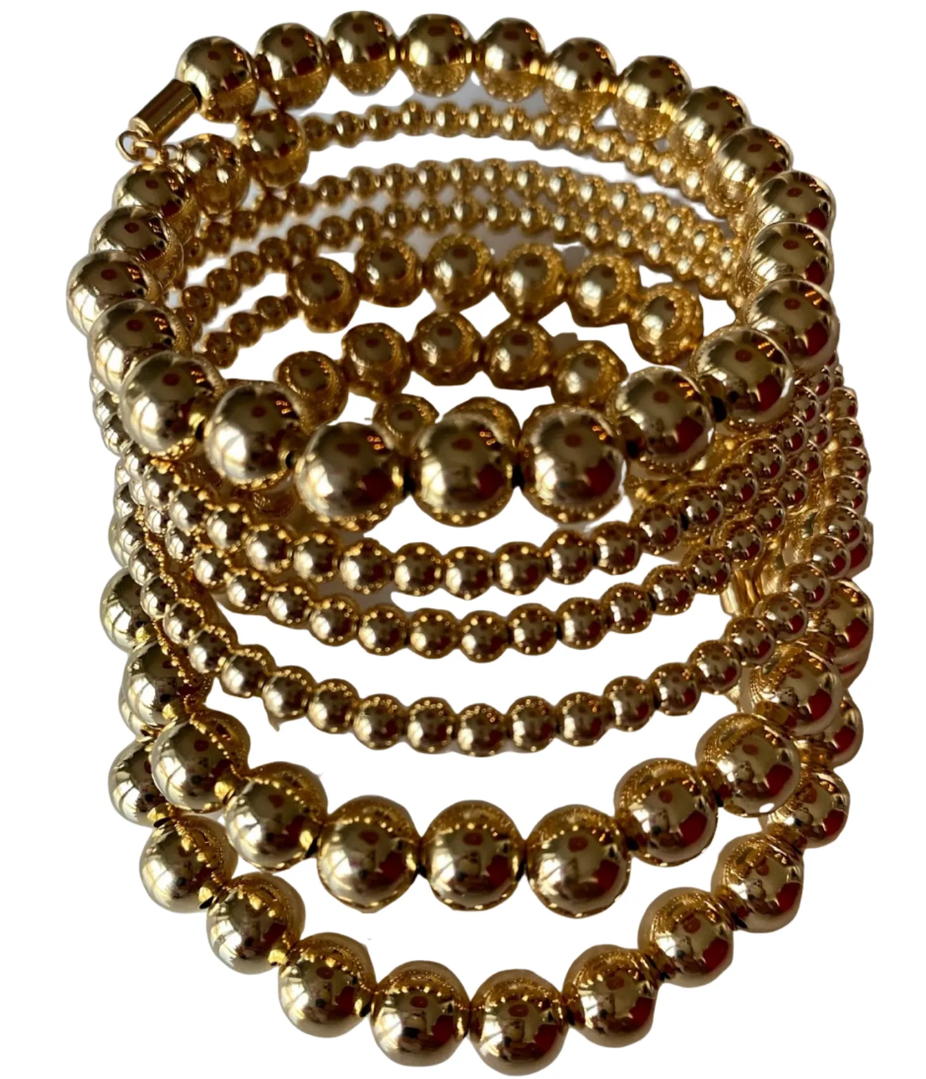 Pelotas Three and Six Turns Gold Bead Bracelet